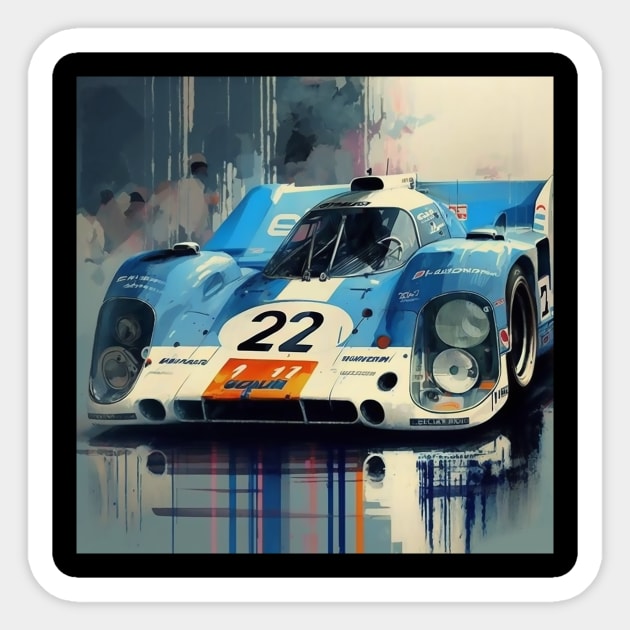 Retro Race Car Sticker by DavidLoblaw